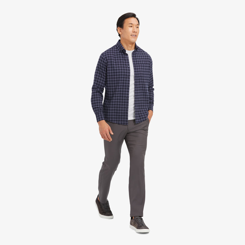 City Flannel - Navy Gray Gingham Check, lifestyle/model