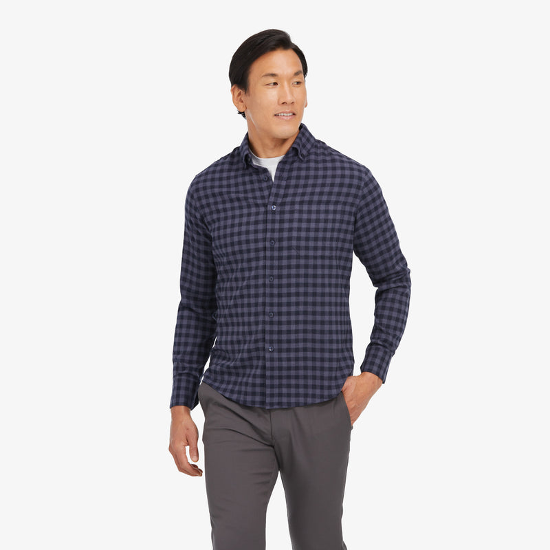 City Flannel - Navy Gray Gingham Check, featured product shot