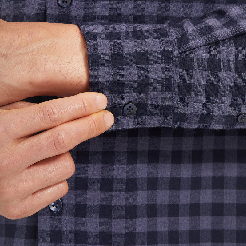 City Flannel - Navy Gray Gingham Check, lifestyle/model