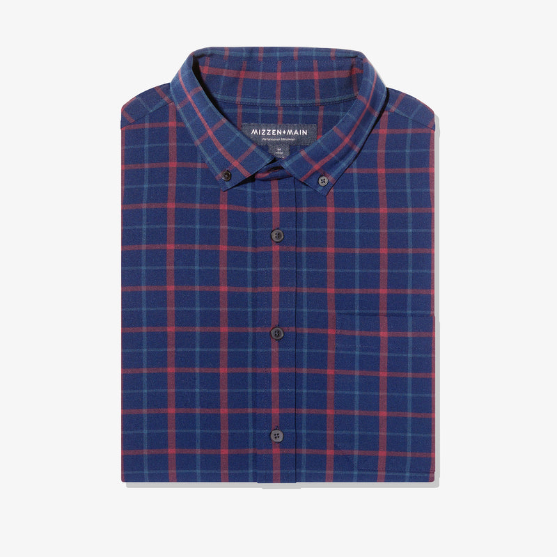 City Flannel - Navy Red Multi Large Plaid, lifestyle/model