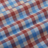 Monaco Dress Shirt - Red Blue Multi Large Check, fabric swatch closeup