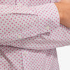 Leeward No Tuck Dress Shirt - Pink Floral Print, fabric swatch closeup