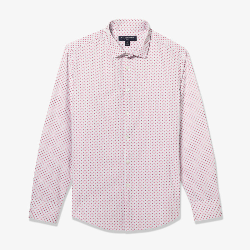 Leeward No Tuck Dress Shirt - Pink Floral Print, lifestyle/model