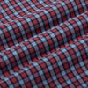 Leeward Dress Shirt - Red Navy Multi Check, fabric swatch closeup