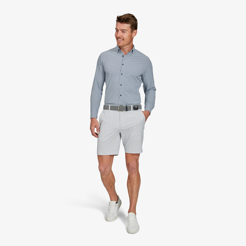 Monaco Dress Shirt - Light Blue Check, lifestyle/model