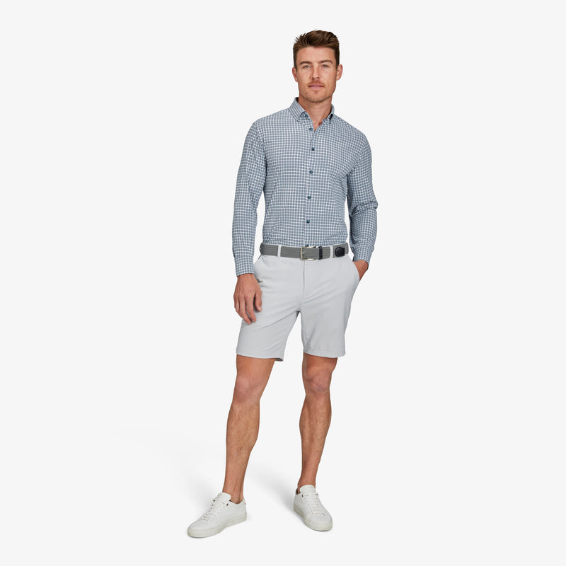 Monaco Dress Shirt - Light Blue Check, lifestyle/model