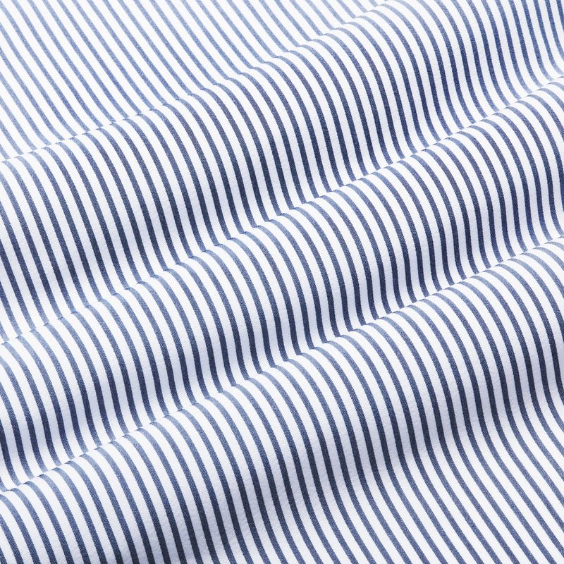 Leeward Short Sleeve - Wilkes Navy Mini Stripe, fabric swatch closeup