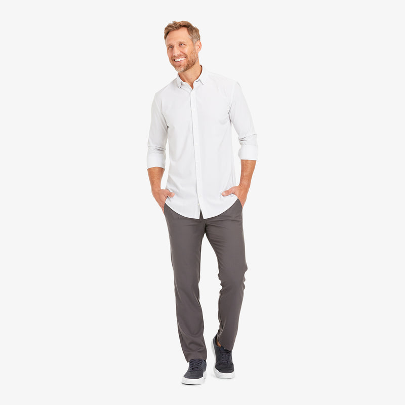 Leeward No Tuck Dress Shirt - White Solid, lifestyle/model