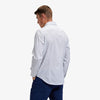 Leeward No Tuck Dress Shirt - Light Blue Mini Check, lifestyle/model photo