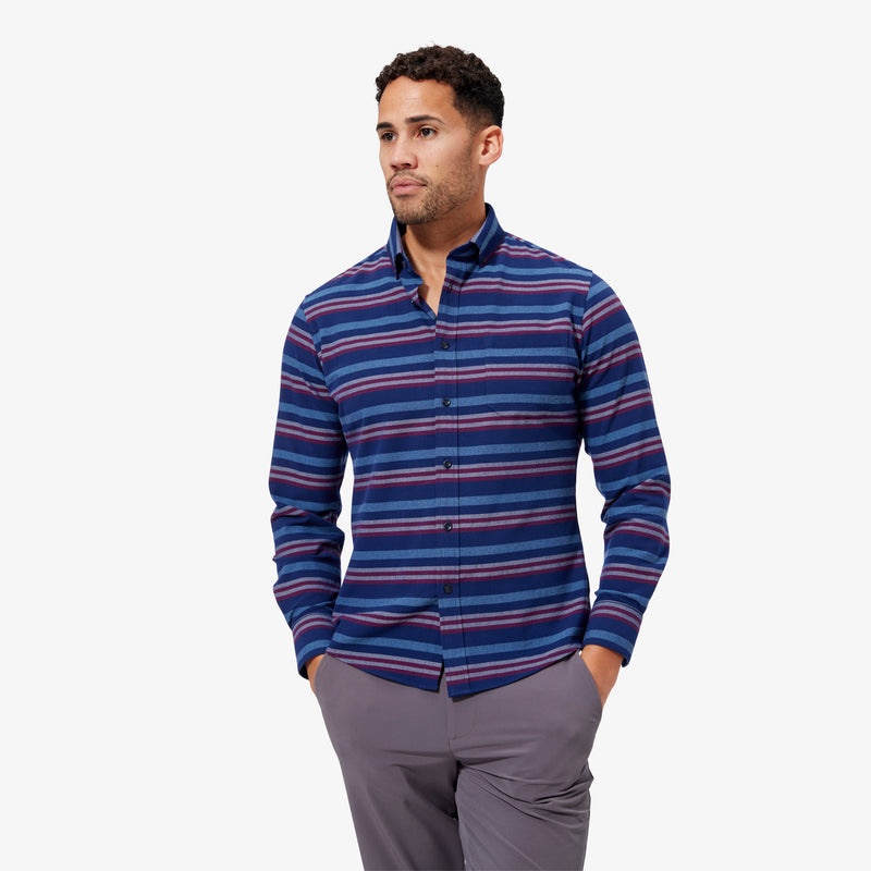 City Flannel - Red Blue Multi Horizontal Stripe, featured product shot