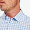 Leeward Dress Shirt - Light Blue Gingham, fabric swatch closeup