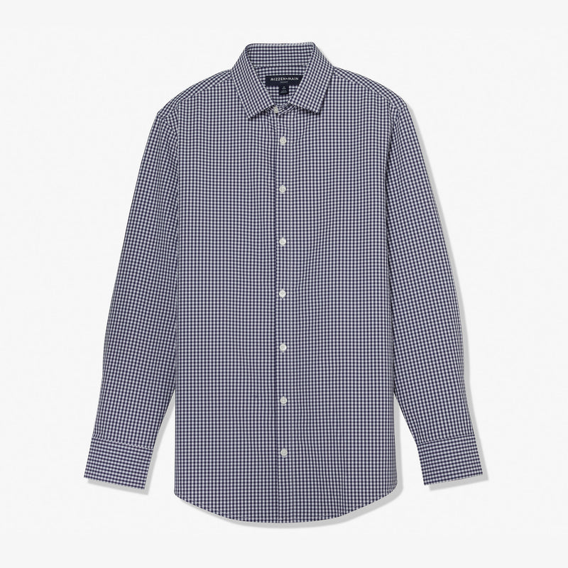 Leeward Dress Shirt - Blueprint Gingham, fabric swatch closeup
