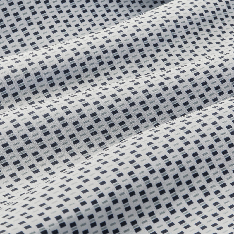 Leeward Short Sleeve - Gray Square Geo Print, fabric swatch closeup