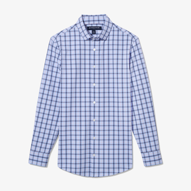 Leeward Dress Shirt - Provence Plaid, fabric swatch closeup