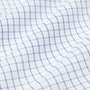 Leeward Dress Shirt - Light Blue Navy Mini Grid, fabric swatch closeup