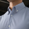 Leeward Dress Shirt - White Blue Mini Check, lifestyle/model photo