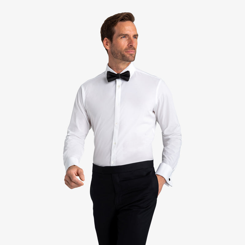 Leeward Tux Dress Shirt - Solid White Tux Shirt, lifestyle/model