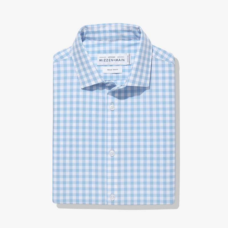 Leeward Dress Shirt - Light Blue Gingham, featured product shot
