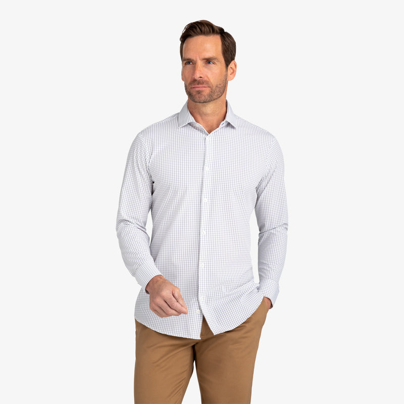 Leeward Dress Shirt - Navy Grid, featured product shot