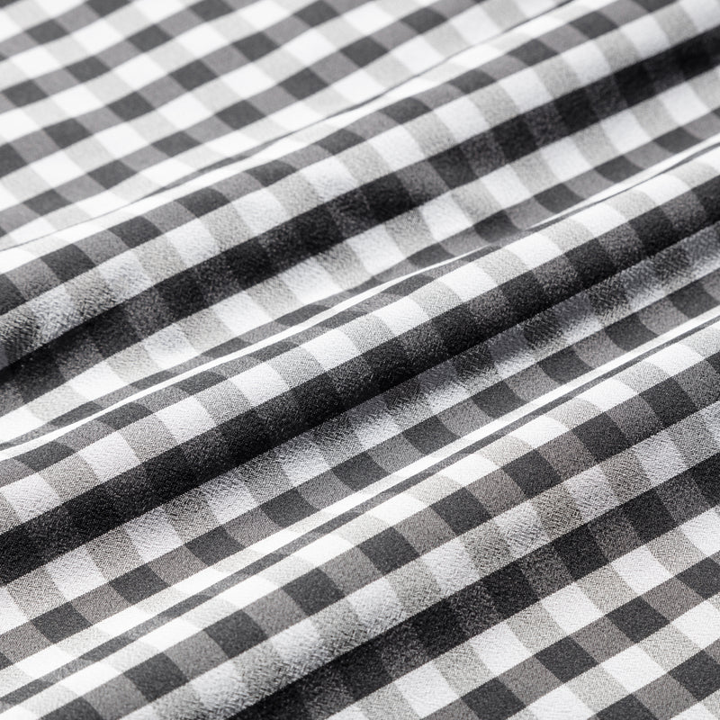 Leeward Dress Shirt - Black Gray Gingham, fabric swatch closeup