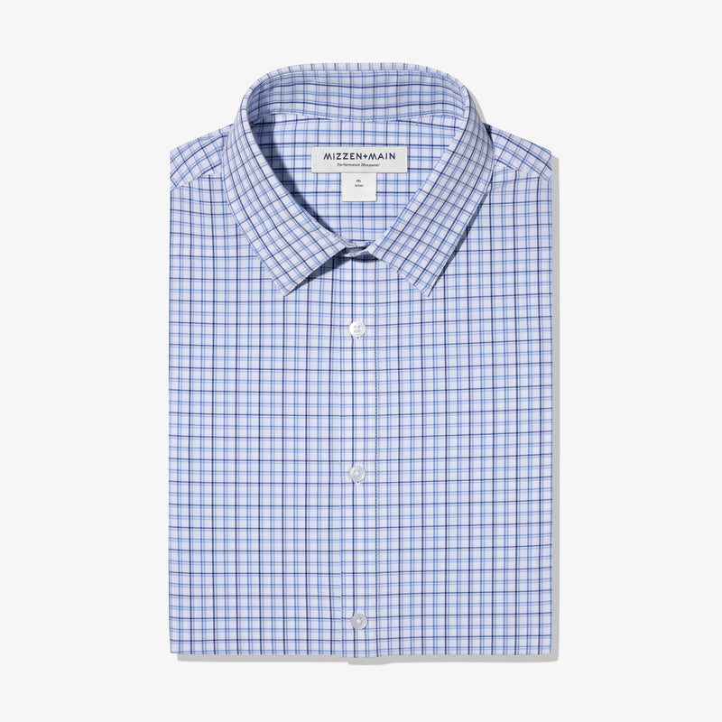 Leeward Dress Shirt - Navy Blue Tattersall, featured product shot