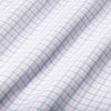 Lightweight Leeward Dress Shirt - Light Blue Orange Check, fabric swatch closeup