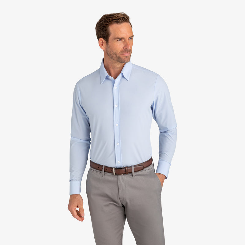 Leeward Formal Dress Shirt - Light Blue Solid, featured product shot