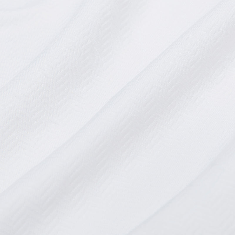 Spinnaker Dress Shirt - White Herringbone, fabric swatch closeup