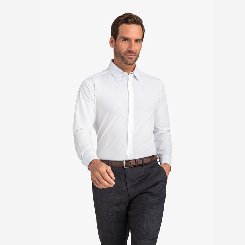 Leeward Formal Dress Shirt - White Solid, featured product shot
