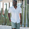 Leeward Short Sleeve - White Horizontal Stripe, lifestyle/model photo
