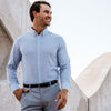 Leeward Dress Shirt - Navy Gray Geo Print, lifestyle/model photo