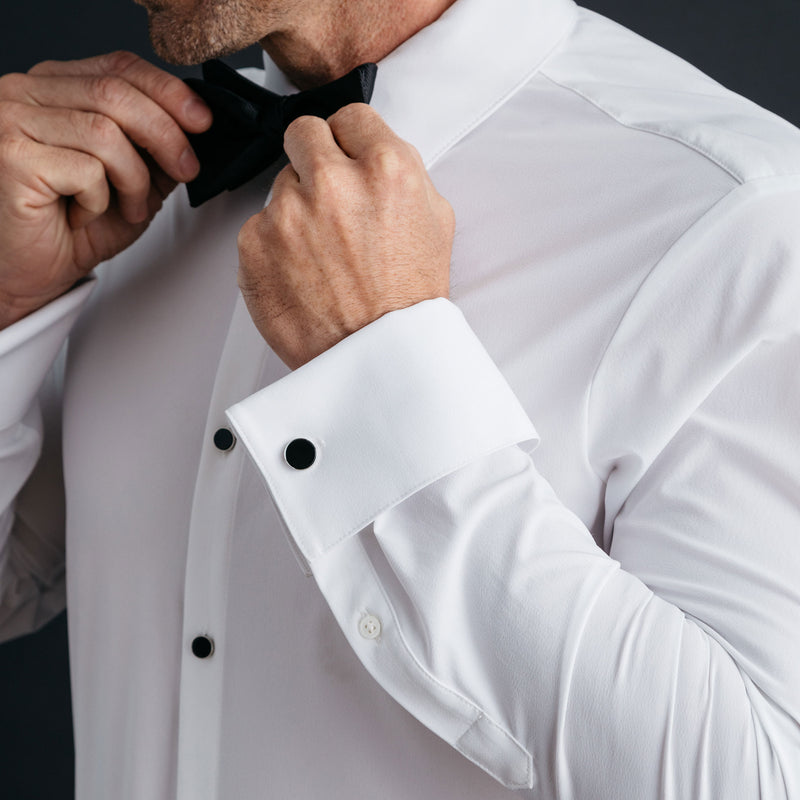 Leeward Tux Dress Shirt - White Solid, lifestyle/model